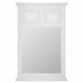 Specchio da parete Alexandra House Living Grigio Rosa Vetro Rattan Legno di abete 90 x 4 x 60 cm