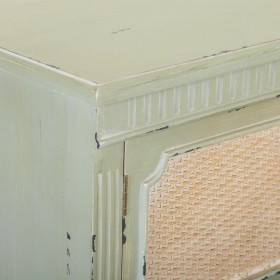 Cassettiera Alexandra House Living Verde Rattan Legno di abete Legno MDF 90 x 36 x 82 cm