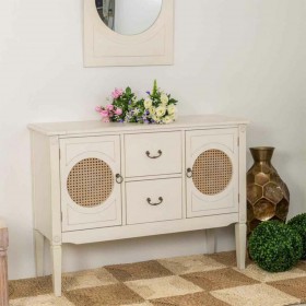 Ingresso Alexandra House Living Bianco Rattan Legno di abete Legno MDF 78 x 40 x 106 cm