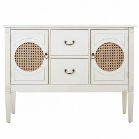 Ingresso Alexandra House Living Bianco Rattan Legno di abete Legno MDF 78 x 40 x 106 cm