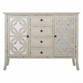 Credenza Alexandra House Living Grigio Vetro Legno di abete 37 x 84 x 110 cm