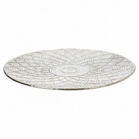 Piatto Decorativo Alexandra House Living Argento nichel 61 x 2 x 61 cm
