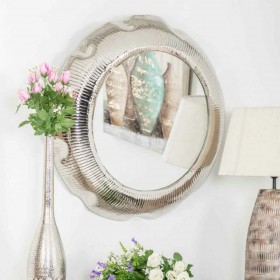 Specchio da parete Alexandra House Living Argento Metallo Vetro 76 x 11 x 76 cm