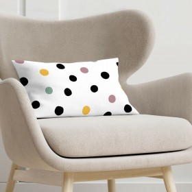 Fodera per cuscino Decolores Cuzco Bianco Multicolore 30 x 50 cm Pois