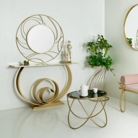 Ingresso Alexandra House Living Oro Vetro Legno MDF 33 x 80 x 120 cm