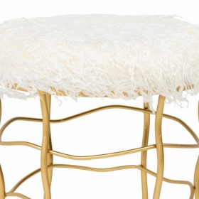 Sgabello Alexandra House Living Oro Metallo Spugna Legno MDF Tessuto 36 x 46 x 36 cm