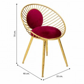 Panca Alexandra House Living Rosso Dorato 46 x 70 x 55 cm