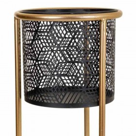 Vaso Alexandra House Living Nero Dorato Metallo 23 x 60 x 23 cm Con supporto