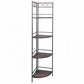 Scaffale ad Angolo Alexandra House Living Nero Dorato Metallo Legno MDF 36 x 165 x 50 cm