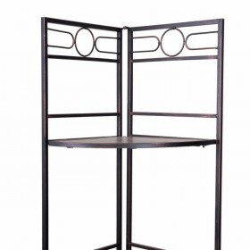 Scaffale ad Angolo Alexandra House Living Nero Dorato Metallo Legno MDF 36 x 165 x 50 cm