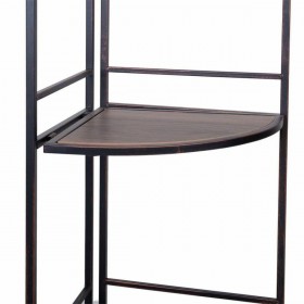 Scaffale ad Angolo Alexandra House Living Nero Dorato Metallo Legno MDF 36 x 165 x 50 cm