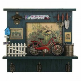 Appendiabiti da parete Alexandra House Living Metallo Legno MDF Bicicletta 11 x 37 x 42 cm Negozio