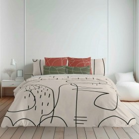 Copripiumino Decolores Burdeos Multicolore 175 Fili 240 x 220 cm Collo di bottiglia