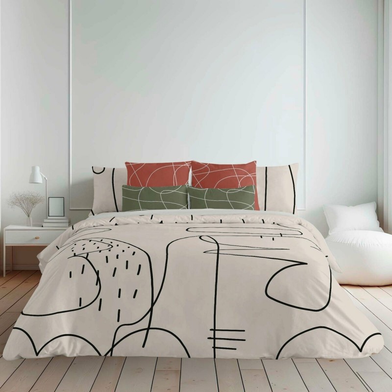 Copripiumino Decolores Burdeos Multicolore 175 Fili 240 x 220 cm Collo di bottiglia