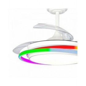 Ventilatore da Soffitto CristalRecord ANTILA MINI RGB WH RETRAC Bianco