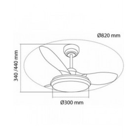 Ventilatore da Soffitto CristalRecord STEL EVO MINI RGB RETRAC Trasparente