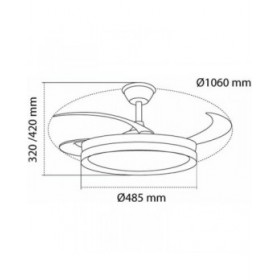 Ventilatore da Soffitto CristalRecord EVO RETRAC Trasparente 72 W