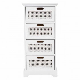 Cassettiera Alexandra House Living Bianco Canna Legno di paulownia Legno MDF 29 x 75 x 35 cm
