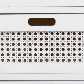 Cassettiera Alexandra House Living Bianco Canna Legno di paulownia Legno MDF 29 x 75 x 35 cm