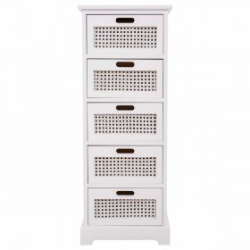 Cassettiera Alexandra House Living Bianco Canna Legno di paulownia Legno MDF 29 x 91 x 35 cm