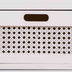 Cassettiera Alexandra House Living Bianco Canna Legno di paulownia Legno MDF 29 x 91 x 35 cm