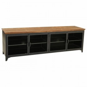 Cassettiera multiuso Alexandra House Living Marrone Grigio Legno Metallo Vetro 41 x 50 x 161 cm
