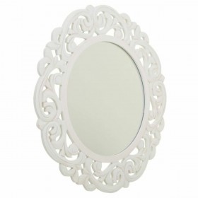Specchio da parete Alexandra House Living Bianco Crema Metallo Legno di pino 2 x 60 x 60 cm