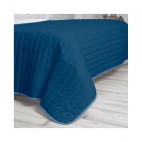 Trapunta Reversibile HappyFriday Basic Dash Bianco Blu Marino 200 x 260 cm