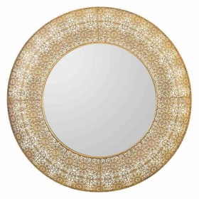 Specchio da parete Alexandra House Living Dorato Vetro Ferro 4 x 83 x 83 cm