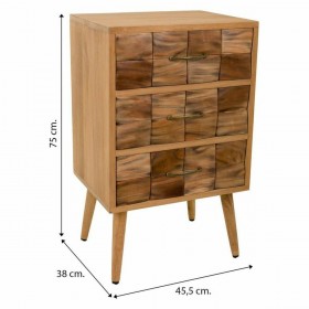 Cassettiera Alexandra House Living Naturale Legno di paulownia 75 x 38 x 45 cm