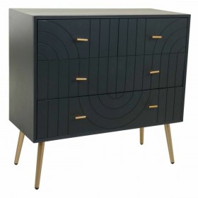 Cassettiera Alexandra House Living Dorato Grigio scuro Legno MDF 78 x 37 x 80 cm