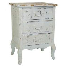Comodino Alexandra House Living Bianco 40 x 70 x 50 cm