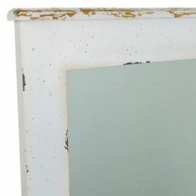 Specchio da parete Alexandra House Living Bianco Vetro Legno di abete 3 x 90 x 70 cm