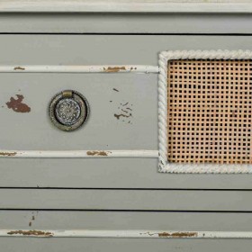 Cassettiera Alexandra House Living Grigio Rattan Legno di abete Legno MDF 38 x 80 x 90 cm