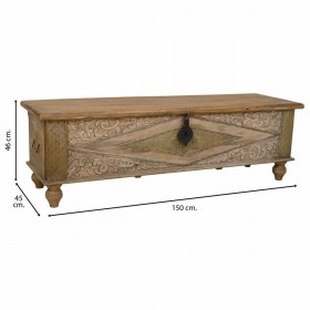 Baule Alexandra House Living Ottone Legno di mango 45 x 46 x 150 cm