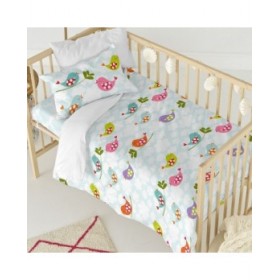 Set di copripiumino HappyFriday Mr Fox Little birds Multicolore Culla Neonato 2 Pezzi