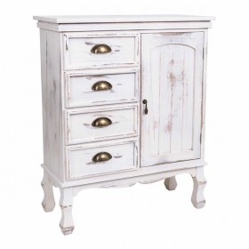 Ingresso con Cassetti Alexandra House Living Bianco Legno di paulownia 30 x 80 x 65 cm
