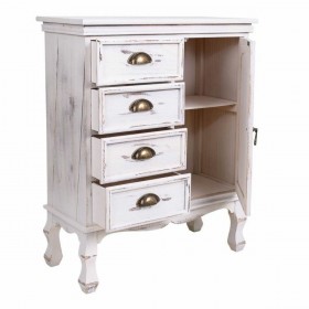 Ingresso con Cassetti Alexandra House Living Bianco Legno di paulownia 30 x 80 x 65 cm