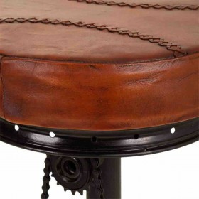 Sgabello Alexandra House Living Nero Marrone scuro Pelle Ferro 41 x 80 x 41 cm Pedali