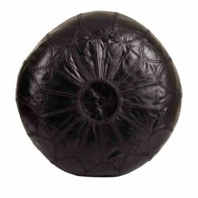 Puff Alexandra House Living Nero Pelle 48 x 35 x 48 cm