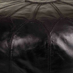 Puff Alexandra House Living Nero Pelle 48 x 35 x 48 cm