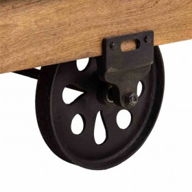Tavolino da Caffè Alexandra House Living Pelle Legno Ferro 90 x 52 x 165 cm