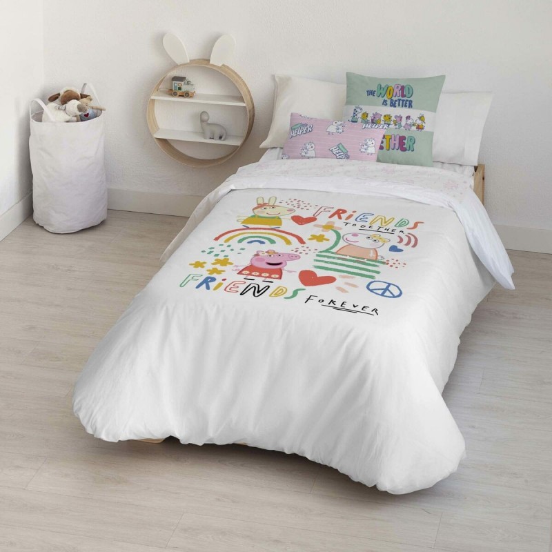Copripiumino Peppa Pig Together Multicolore 175 Fili 155 x 220 cm
