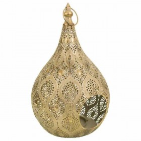 Portacandele Alexandra House Living Dorato Vetro Ferro 25 x 40 x 26 cm