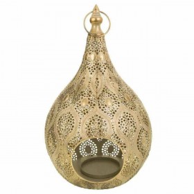 Portacandele Alexandra House Living Dorato Vetro Ferro 25 x 40 x 26 cm