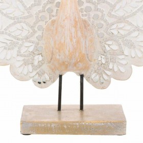 Statua Decorativa Alexandra House Living Naturale Vetro Legno MDF Pavone 53 x 12 x 46 cm