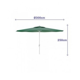 Marbueno Ombrellone Acciaio 8 Steli D300 cm Poliestere Verde Giardino, Piscina e Terrazza 10190