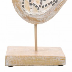 Statua Decorativa Alexandra House Living Bianco Naturale Legno Vetro Uccello 26 x 12 x 30 cm