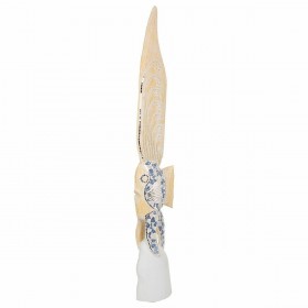 Statua Decorativa Alexandra House Living Azzurro Bianco Legno Vetro Pesce 148 x 10 x 23 cm