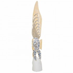 Statua Decorativa Alexandra House Living Azzurro Bianco Legno Vetro Pesce 148 x 10 x 23 cm
